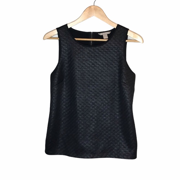 Banana Republic Tops - Banana Republic Woven Tank Top Zipper Black S